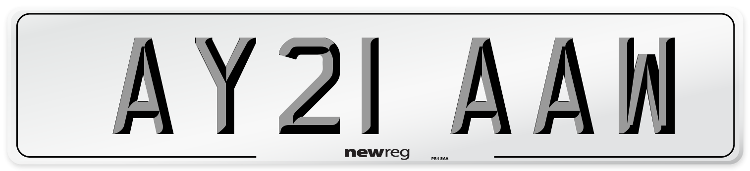 AY21 AAW Number Plate from New Reg